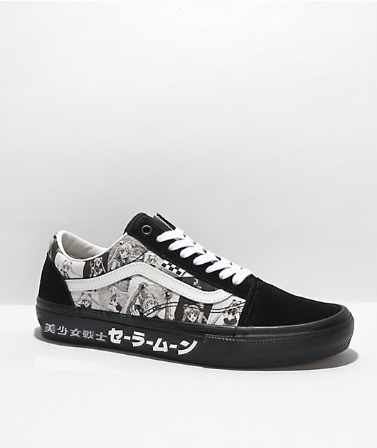 Vans x Sailor Moon Skate Old Skool Black & White Skate Shoes