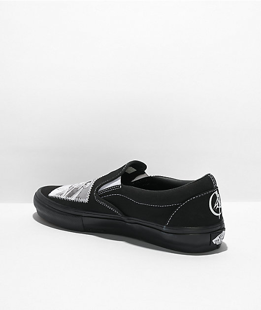 Vans x Sailor Moon Skate Slip-On Black & White Skate Shoes | Zumiez