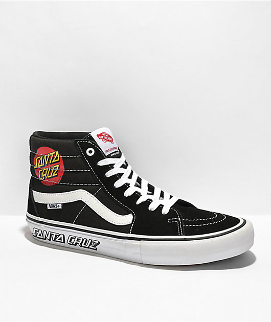 اطوار Vans x Santa Cruz Sk8-Hi Pro Black & White Skate Shoes اطوار