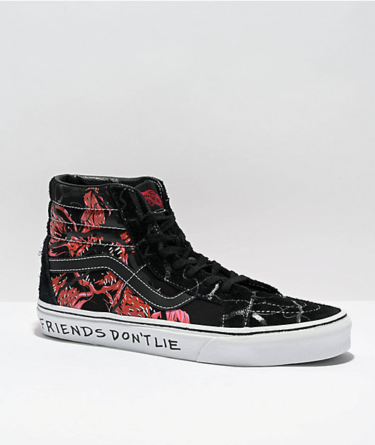 Vans x Stranger Things Sk8-Hi Reissue Black Red Skate Shoes Zumiez
