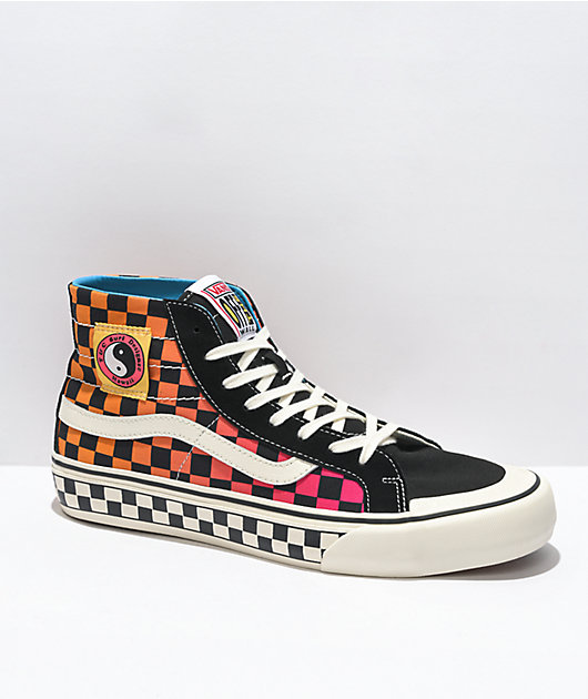 Vans x T&C Surf Designs Sk8-Hi 138 Deconstructed Checkered & Marshmallow Skate Shoes