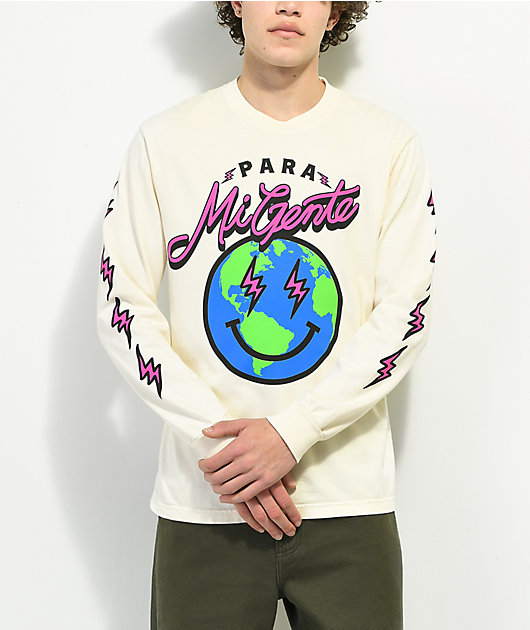 Vibras by J Balvin Para Mi Gente Cream Long Sleeve T-Shirt | Zumiez