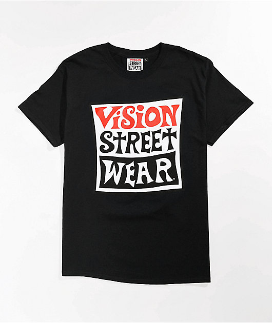 VISION STREET WEAR Tシャツ ユースＭ Vision Street Wear Type Black T-Shirt | Zumiez