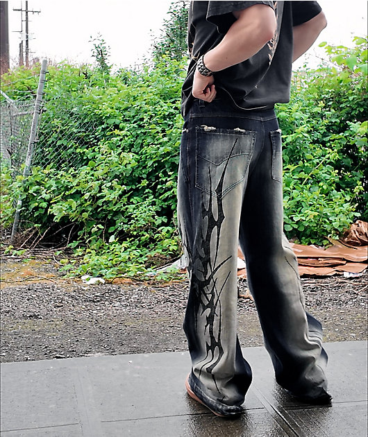 Vitriol Abyss Grime Dark Blue Wash Baggy Jeans video