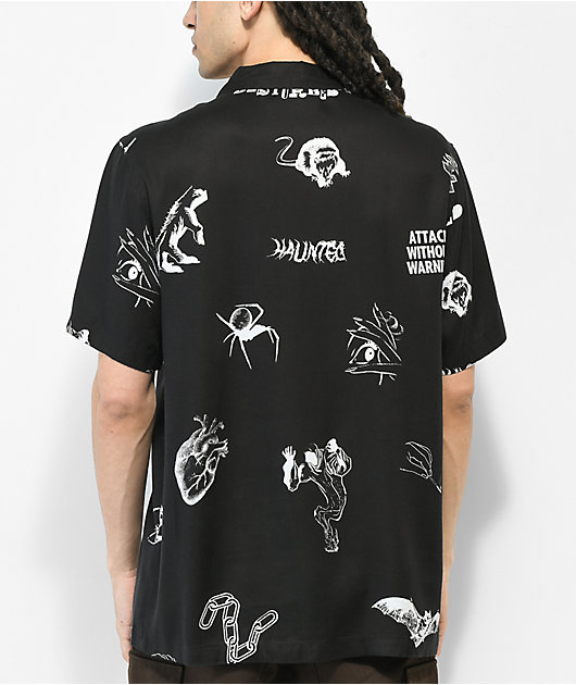 Vitriol Agony Black Short Sleeve Button Up Shirt