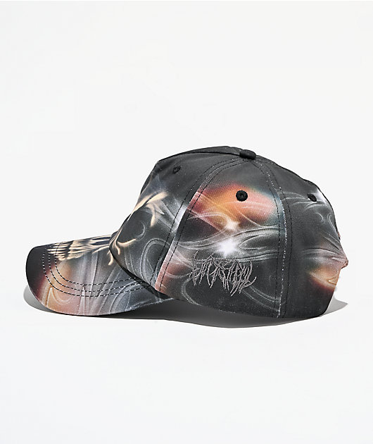 Vitriol Airbrush Skull Black Snapback Hat