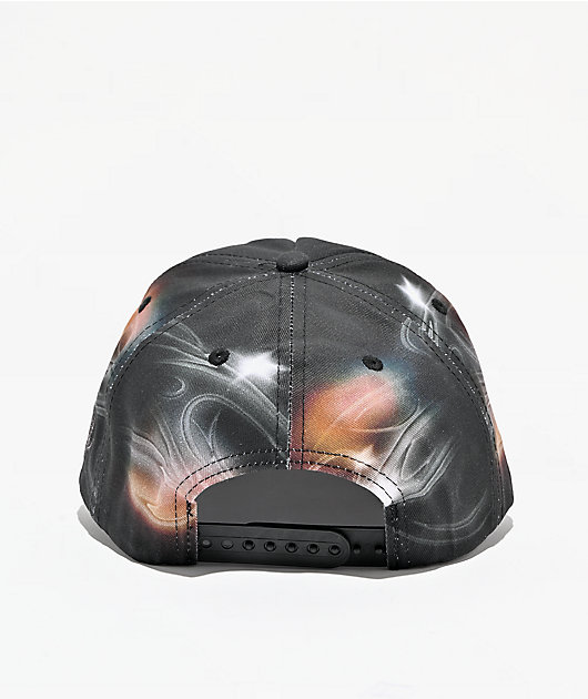 Vitriol Airbrush Skull Black Snapback Hat