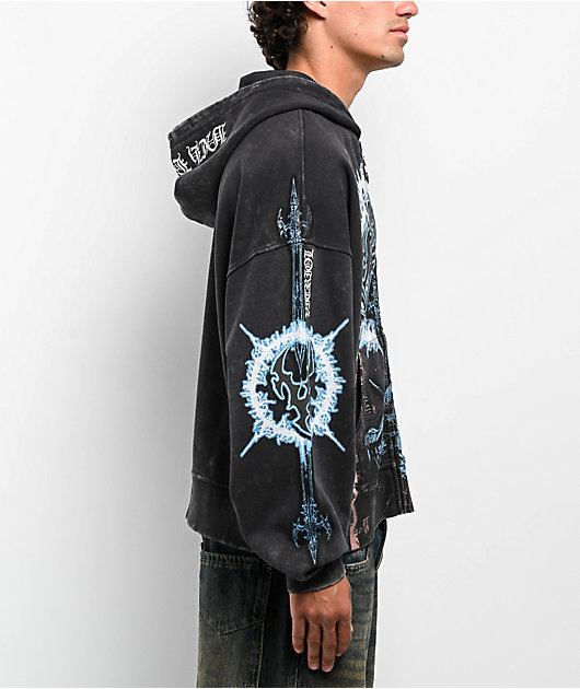 Vitriol Angel Face Black Wash Zip Hoodie