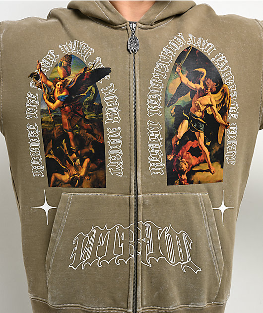 Vitriol Arches Green Boxy Zip Hoodie