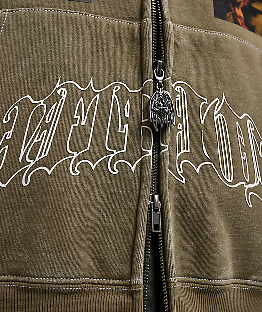Vitriol Arches Green Boxy Zip Hoodie