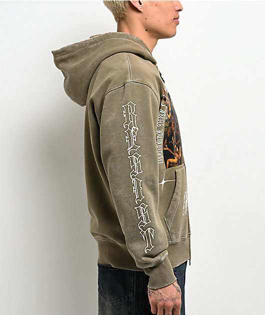 Vitriol Arches Green Boxy Zip Hoodie