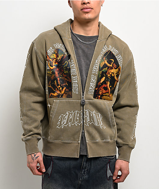 Vitriol Arches Green Boxy Zip Hoodie