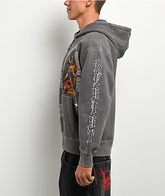 Vitriol Arches Grey Wash Zip Hoodie