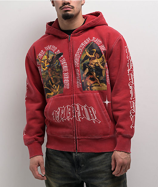 Vitriol Arches Red Zip Hoodie | Zumiez