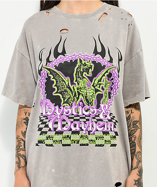 Vitriol Augustine Mystics Grey Boyfriend T-Shirt