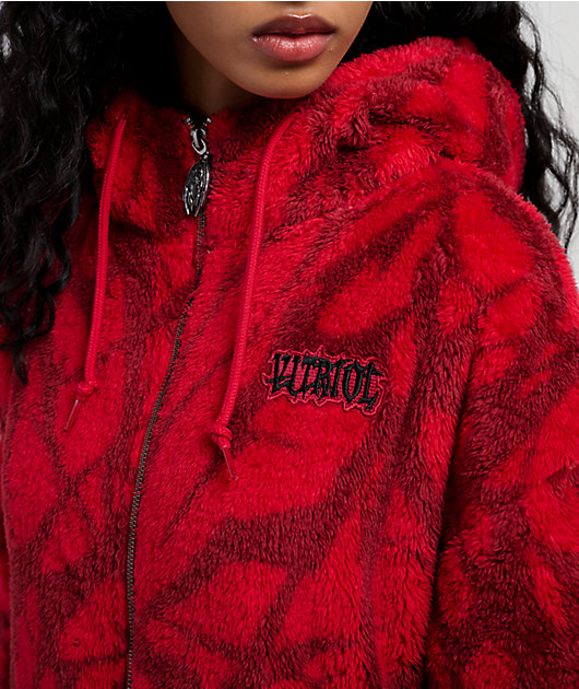 Vitriol Axle Shattered Red Plush Zip Hoodie | Zumiez