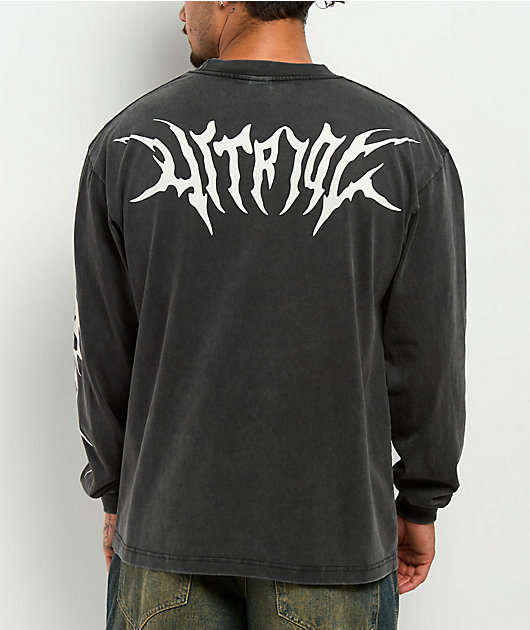 Vitriol Be Not Afraid Black Wash Long Sleeve T-Shirt