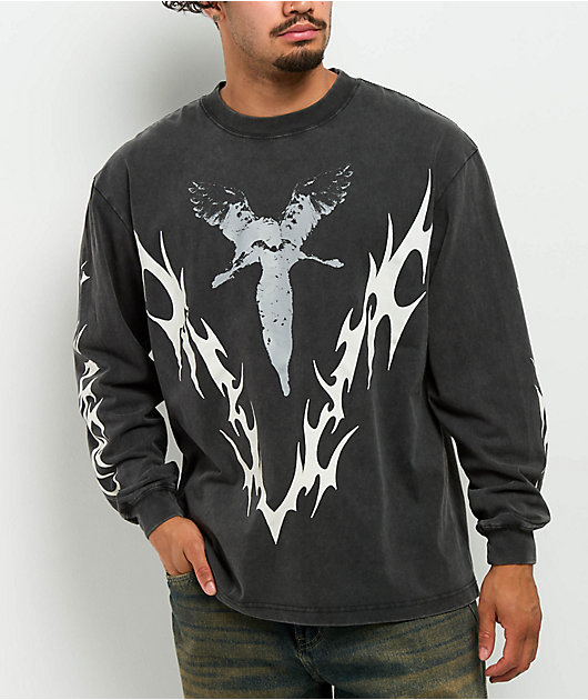 Vitriol Be Not Afraid Black Wash Long Sleeve T-Shirt