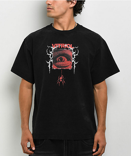 Vitriol Bold Red Vintage Black T-Shirt