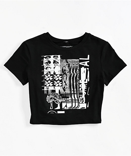 Vitriol Brianna Surreal Black Crop T-Shirt