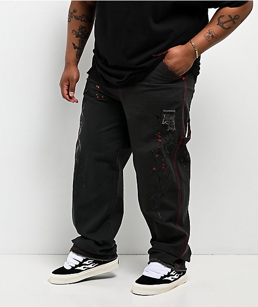 Vitriol Butcher Black & Red Canvas Pants