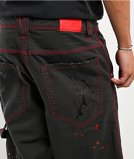 Vitriol Butcher Black & Red Canvas Pants