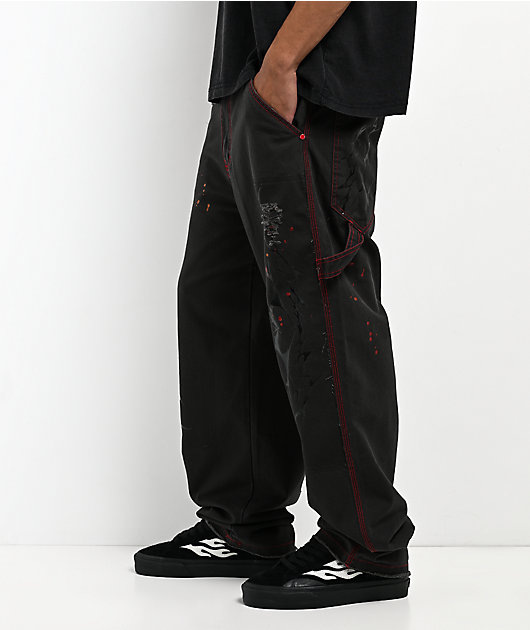 Vitriol Butcher Black & Red Canvas Pants