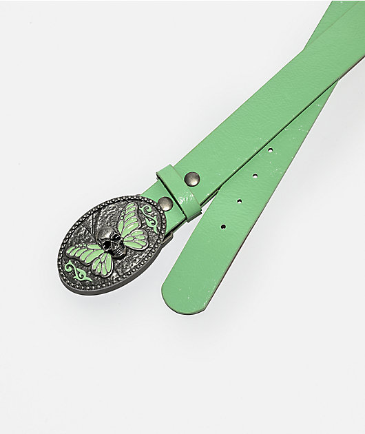 Vitriol Butterfly Skull Green Belt