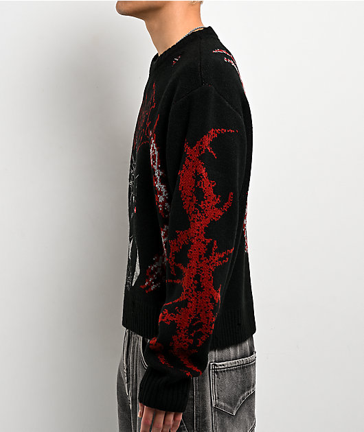 Vitriol Cebrail Rhinestone Black Sweater