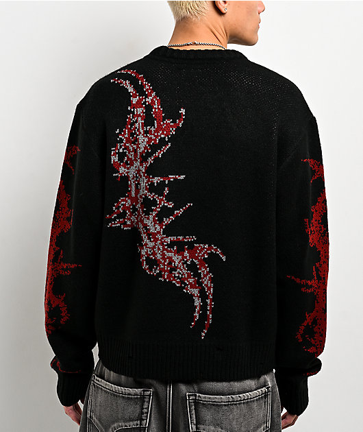 Vitriol Cebrail Rhinestone Black Sweater