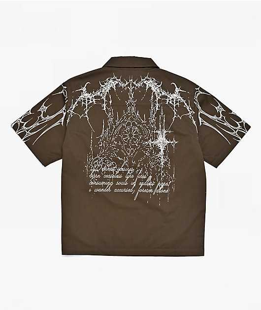 Vitriol Channel Brown Quarter Zip Work Shirt