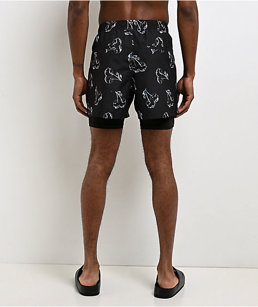 Vitriol Chrome Cherry Black Board Shorts