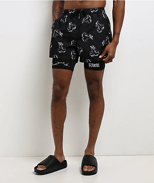 Vitriol Chrome Cherry Black Board Shorts