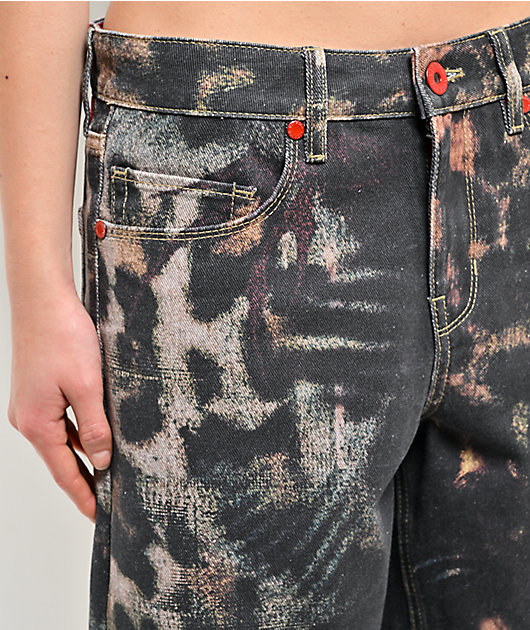 Vitriol Cindra Leopard Black Denim Shorts | Zumiez