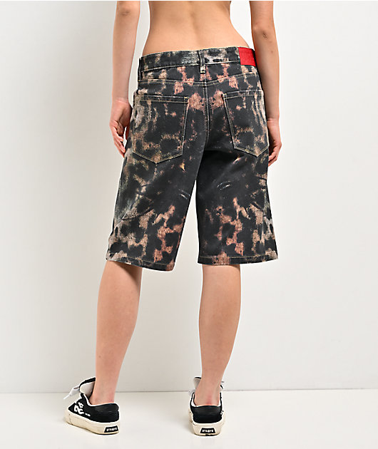 Vitriol Cindra Leopard Black Denim Shorts | Zumiez