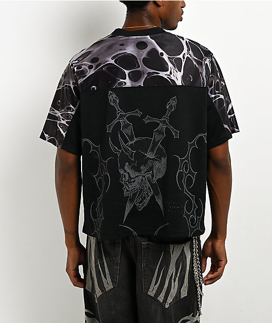 Vitriol Crisis Black Crop Football Jersey