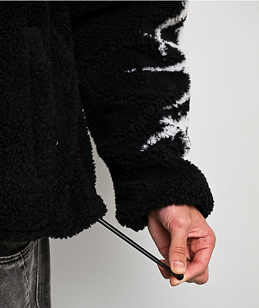 Vitriol Crowned Black Sherpa Zip Jacket