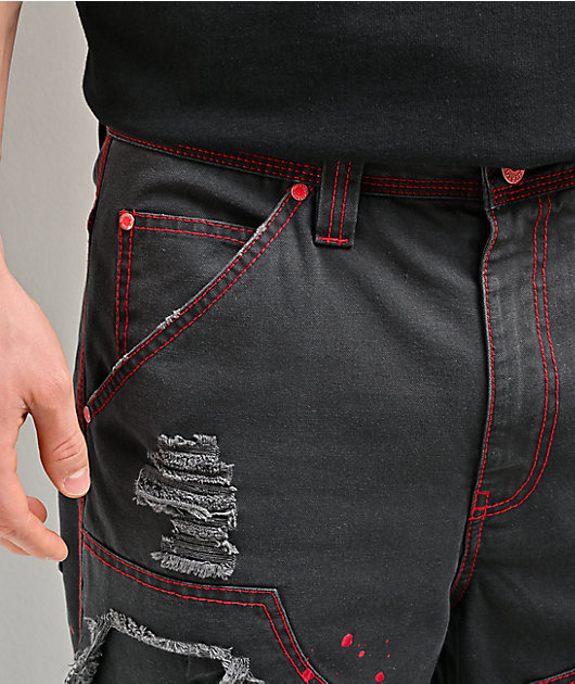 Vitriol Cursed Butcher Black Wash Carpenter Pants