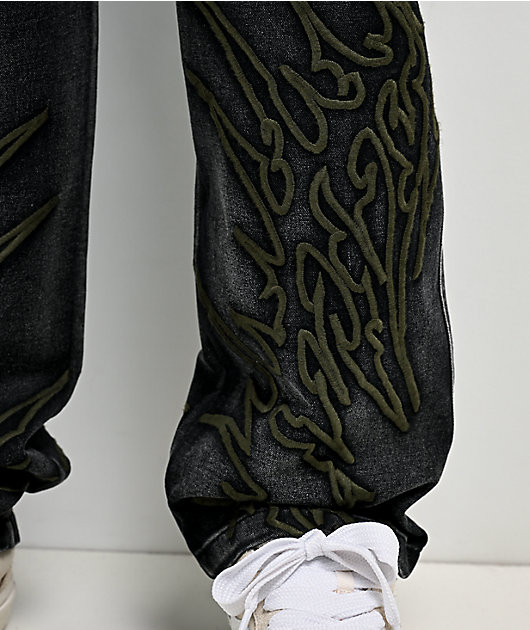 Vitriol Cursed Carnyx Black Wash Loose Fit Jeans