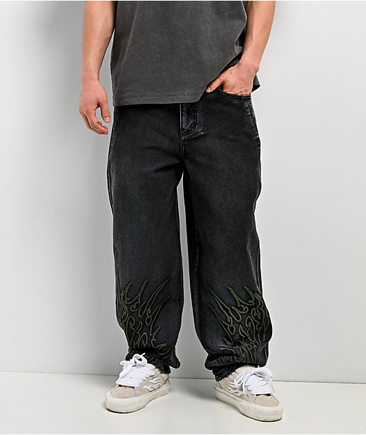 Vitriol Cursed Carnyx Black Wash Loose Fit Jeans