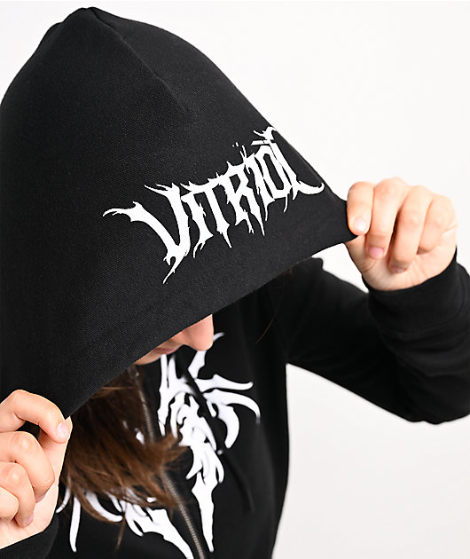 Vitriol Cyber Charm Black Crop Zip Hoodie