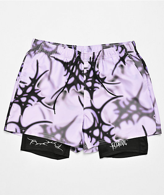 Vitriol Cyber White & Black Board Shorts