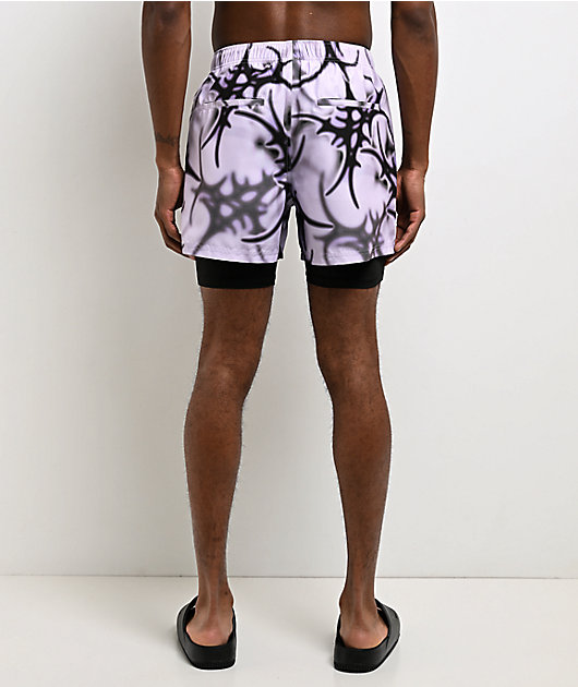 Vitriol Cyber White & Black Board Shorts
