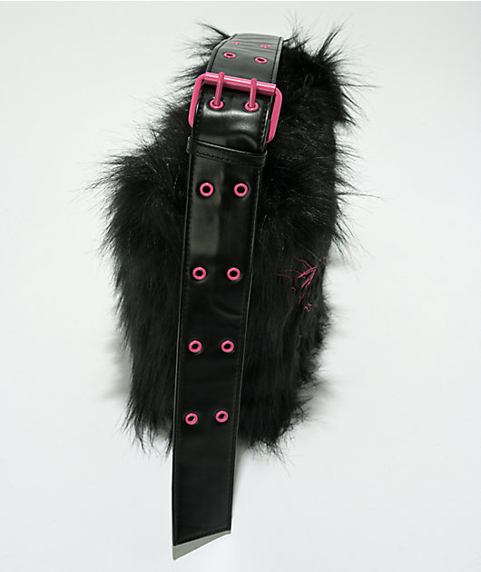 Vitriol Cyberfly Black Faux Fur Tote Bag