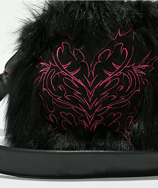 Vitriol Cyberfly Black Faux Fur Tote Bag