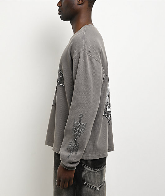 Vitriol DVF Sword Charcoal Grey Thermal Long Sleeve T-Shirt