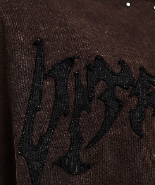 Vitriol Death Grip Distressed Brown Wash T-Shirt