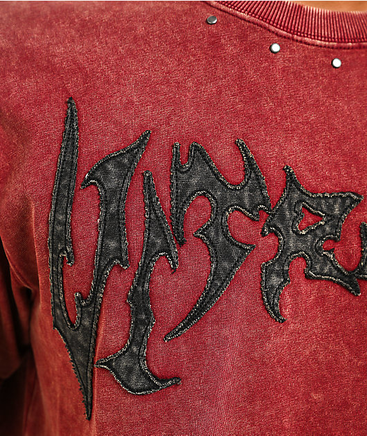 Vitriol Death Grip Studded Red Wash T-Shirt