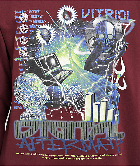 Vitriol Digital Aftermath Maroon Long Sleeve T-Shirt