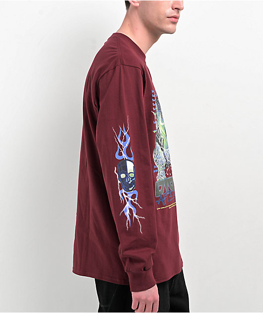 Vitriol Digital Aftermath Maroon Long Sleeve T-Shirt